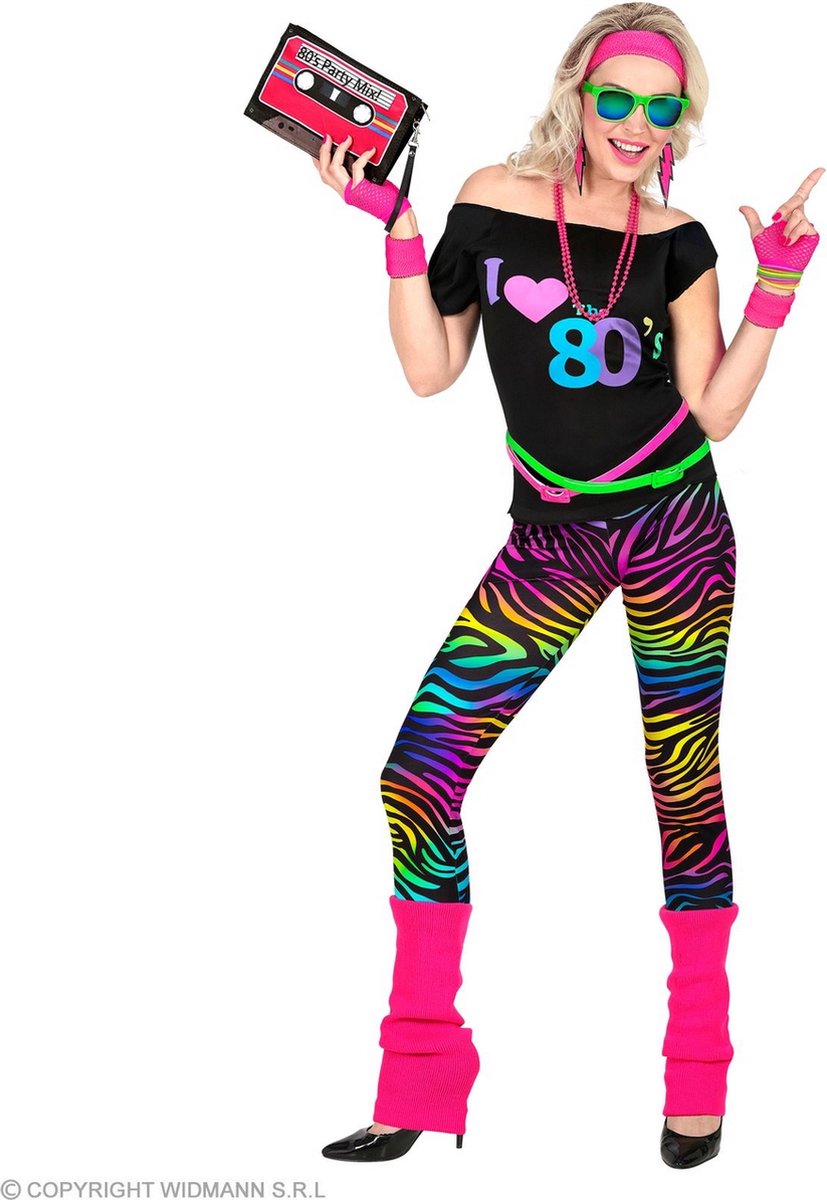 Jaren 80 & 90 Kostuum | Geboren In De 80s | Vrouw | XS | Carnaval kostuum | Verkleedkleding